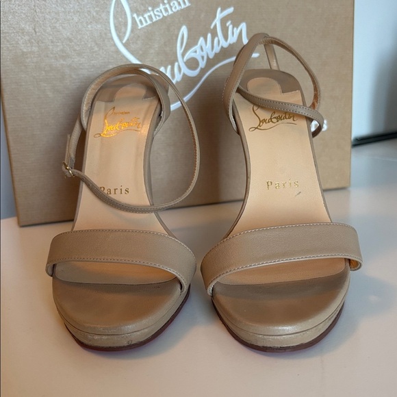 Christian Louboutin Queen 120 Nappa heels color Tan size 37.5 - Picture 10 of 15